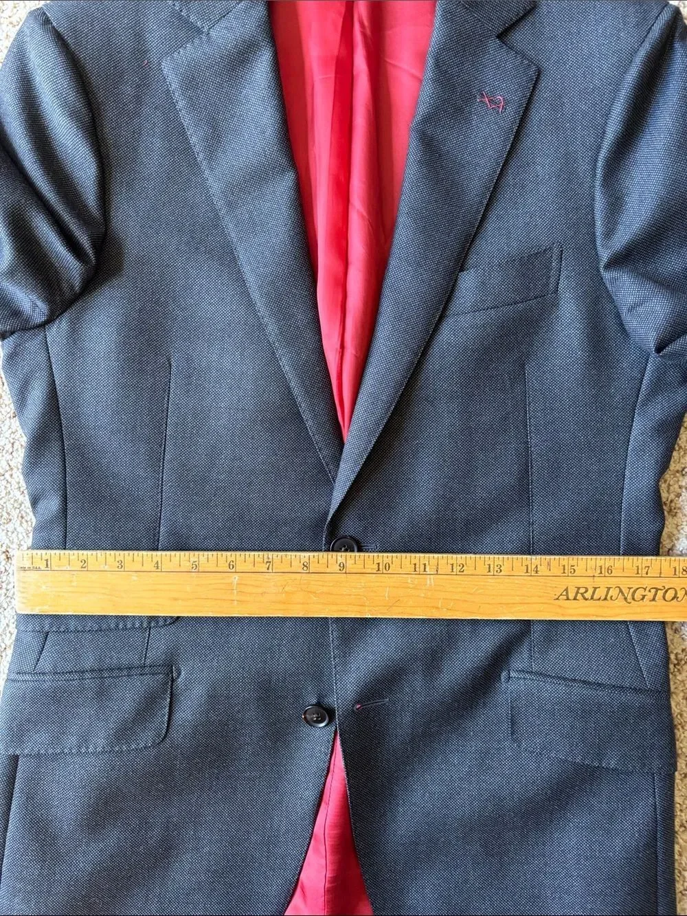 SuitSupply Men’s Gray Birdseye Wool 2 Btn Blazer Sport Coat Jacket Eu 46 US 36